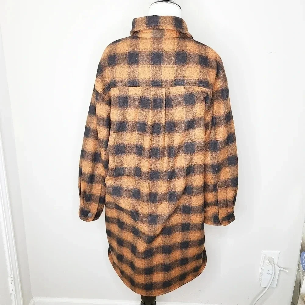 NWT See U Soon Plaid Wool Shacket Style Coat S